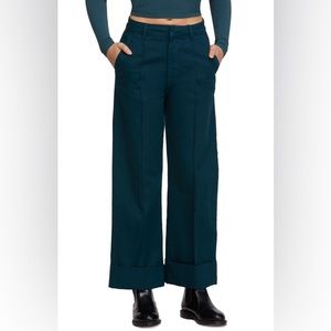 BDG deep cuff wide leg trouser S green high rise